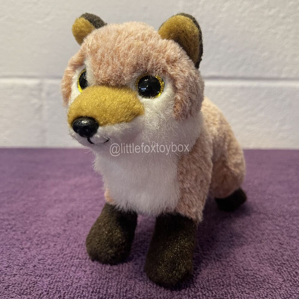 Ty Fredrick Fox Plush Brown Tan Gold Glitter Eyes 50052 Stuffed Animal ESSA Cute